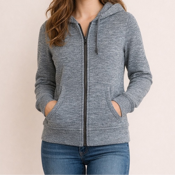 Caslon Tops - Caslon Gray Zip-Up Hoodie